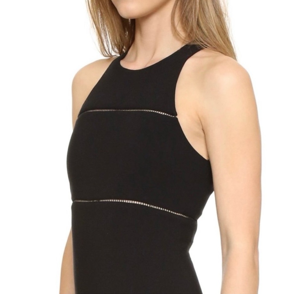 Elizabeth and James Black Mini Dress with Embroidered Detail